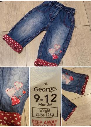 Штанишки джинсы горох сердечка disney baby george