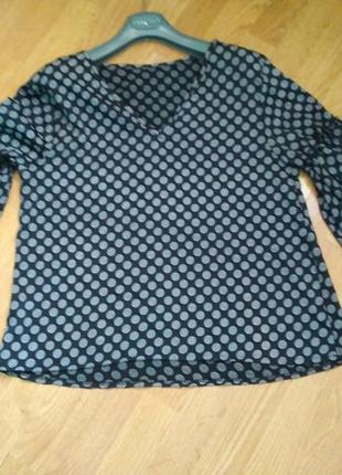 Шикарная блуза горох воланы обортка, р.s/m/l3 фото