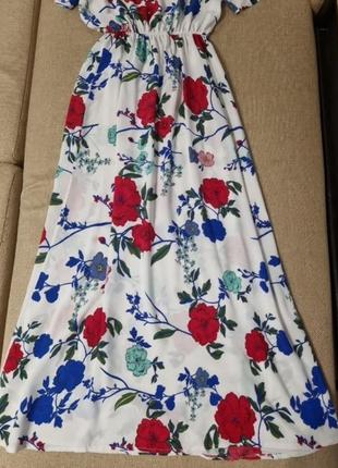 Сарафан j. stars макси с открытыми плечами в цветы