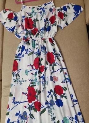 Сарафан j. stars макси с открытыми плечами в цветы