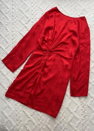 Красивое красное платье прямого кроя h&amp;m p. s-m