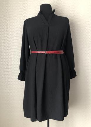 Классное черное платье кафтан, италия, вискоза, размер универсальный (l-4xl)