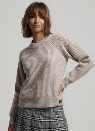 Superdry 🩶 шерстяной rib knit свитер оверсайз9 фото