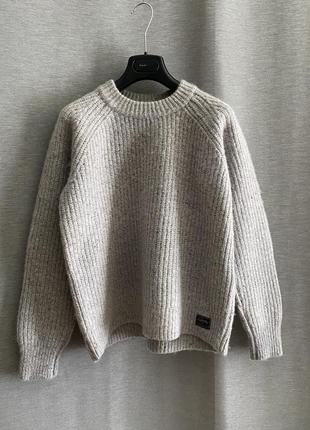Superdry 🩶 шерстяной rib knit свитер оверсайз