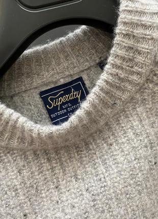 Superdry 🩶 шерстяной rib knit свитер оверсайз7 фото