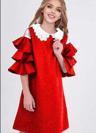 Эксклюзивное детское-подростковое платье с воланами8 фото