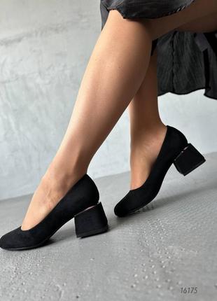 Стильные женские замшевые туфли на каблуке, эко замша, 37-38