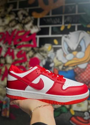 Nike dunk red white, жіночі кросівки найк, кроссовки женские найк