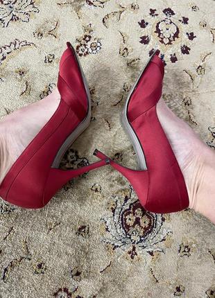 Червоні шовкові туфлі на шпильці ted baker оригінал шкіра3 фото