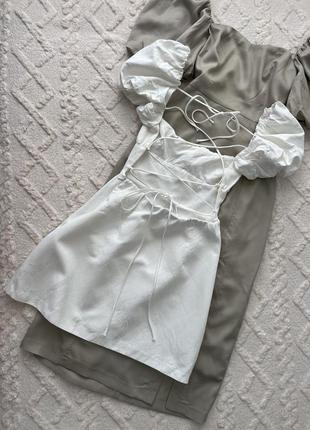 Льняное платье мини с открытой спинкой zara p. m2 фото