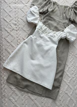 Льняное платье мини с открытой спинкой zara p. m4 фото