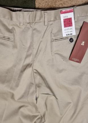 Фирменные английские хлопковые брюки чинос marks &amp; spencer, новые с бирками.3 фото