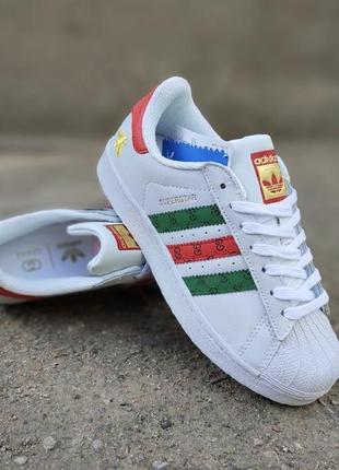 Adidas superstar  gucci  white1 фото