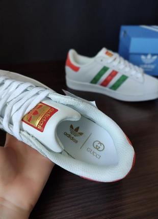 Adidas superstar  gucci  white8 фото