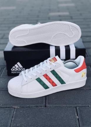 Adidas superstar  gucci  white9 фото