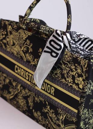 Christian dior book tote black/ yellow2 фото