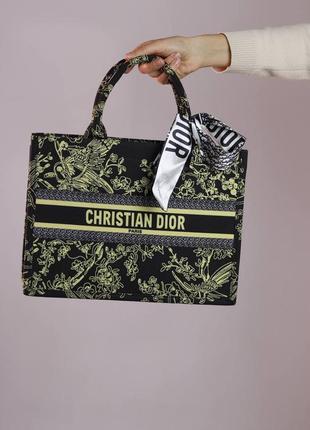 Christian dior book tote black/ yellow1 фото