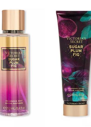 Парфюмированный набор victoria’s secret sugar pluum fig (спрей и лосьон для тела)