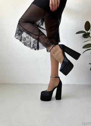 Шикарные женские туфли на высоком каблуке, сатин, 36-37-38-39-405 фото