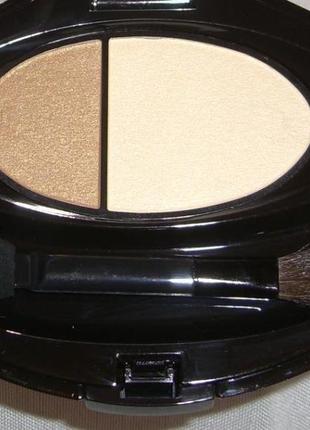 Двойные шелковые тени shiseido silky eye shadow duo s18 golden topaz сменный блок, есть механические