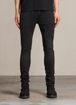 Allsaints kaneko cigarette skinny новые джинсы мужские черные в стиле гранж р. w. 30