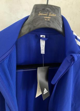 Олимпийка синяя adidas tiro19 training jacket blue dt5271 с полосками6 фото