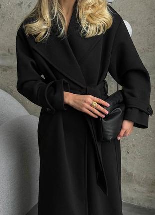 Женское кашемировое пальто на запах6 фото