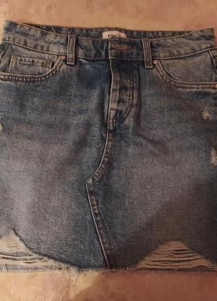 Джинсова міні юбка