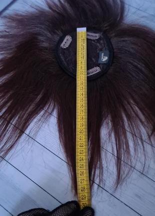 Накладка топпер макушка челка полупарик 100% натуральный волос.6 фото