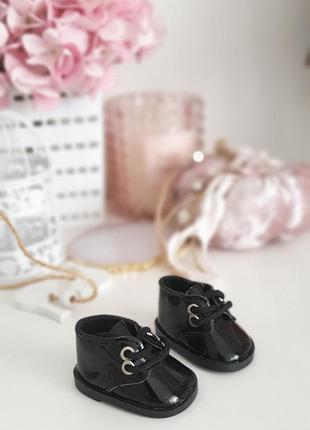 Ботиночки для кукол 5см цвет черный на образ венсдей