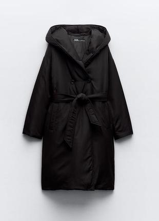 Женское стебанное пальто zara2 фото