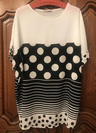 Блузка в горошек,батал