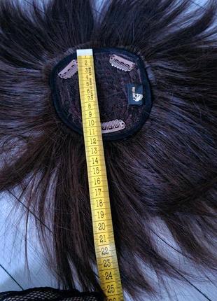 Накладка топпер макушка челка полупарик 100% натуральный волос.8 фото