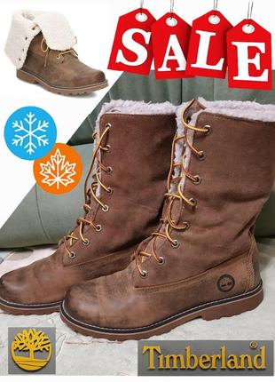Timberland кожаные ботинки/сапоги зимние (мех) по стельке 24.5 см размер 37.5-38