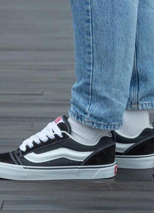 Женские кеды vans knu skool black white1 фото