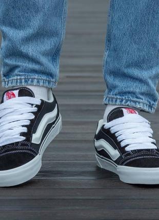 Женские кеды vans knu skool black white2 фото