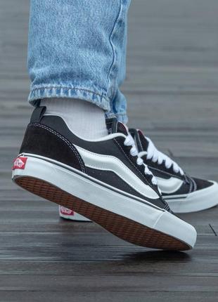 Женские кеды vans knu skool black white6 фото