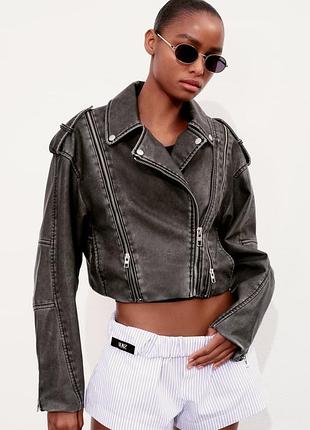 Байкерская кожанка куртка zara🤩