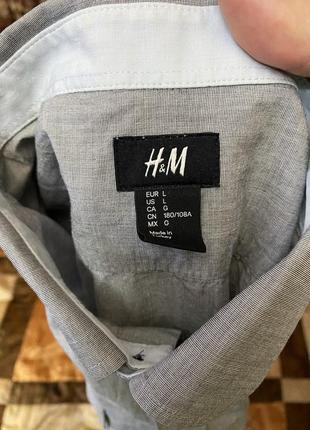 Мужская рубашка h&amp;m Орог серая без нюансов3 фото