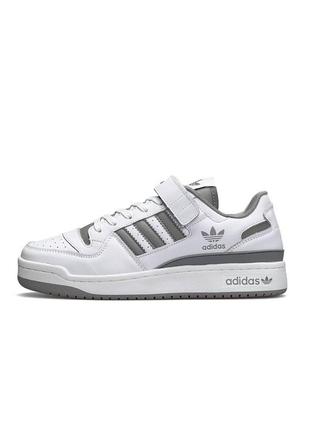 Демисезон adidas forum low white grey