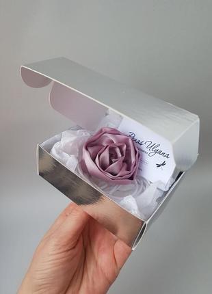 Чокер роза пудровая розовая из искусственного шелка армани - 5 см7 фото