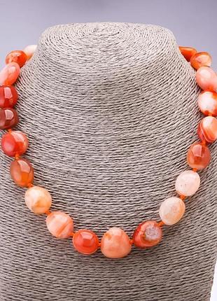 Намисто з натурального каменю сардонікс