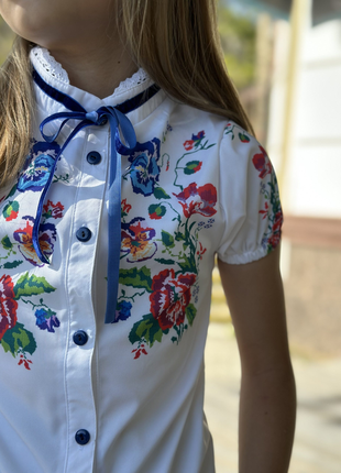Блуза – вышиванка цветочные мотивы2 фото