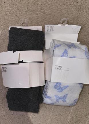 Колготки h&m 122-128 , 134-140 / 79% бавовна