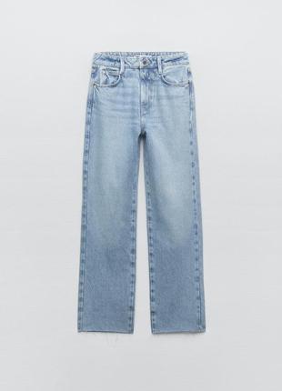 Джинсы zara high-rise straight 38 36
