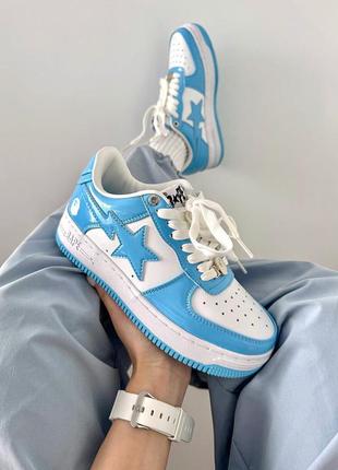 Классные женские кроссовки a bathing ape bape sta moonlight premium голубые