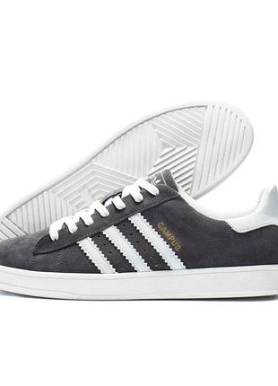 Чоловічі шкіряні (замшеві) кросівки сірі adidas grey