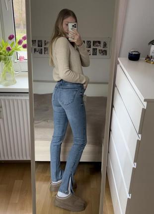 Джинсы zara skinny скинни с разрезами5 фото