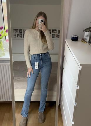 Джинсы zara skinny скинни с разрезами4 фото