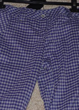 Брюки штаны в клеточку фиолетового цвета размер м3 фото